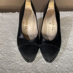 Authentic CHANEL black classic pump